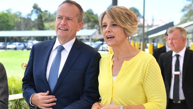 Opposition Leader Bill Shorten and Labor’s Bennelong candidate Kristina Keneally. Picture: AAP/Mick Tsikas