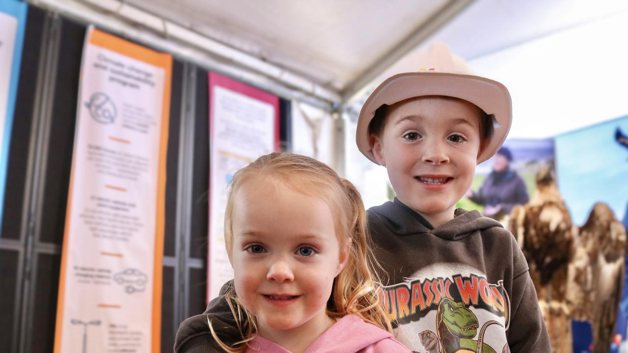 Agfest 2024: Elodie Ford (3) and Patrick Ford (3), of Devonport. Picture: Stephanie Dalton