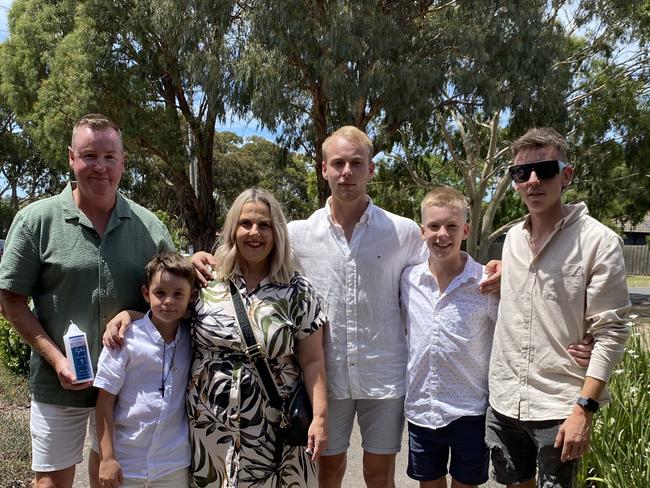 Josh (third from right) with his family. Picture: Supplied