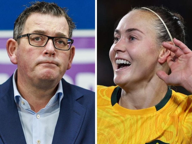 Dan Andrews and Caitlin Foord. Photos: NCA Newswire and AFP