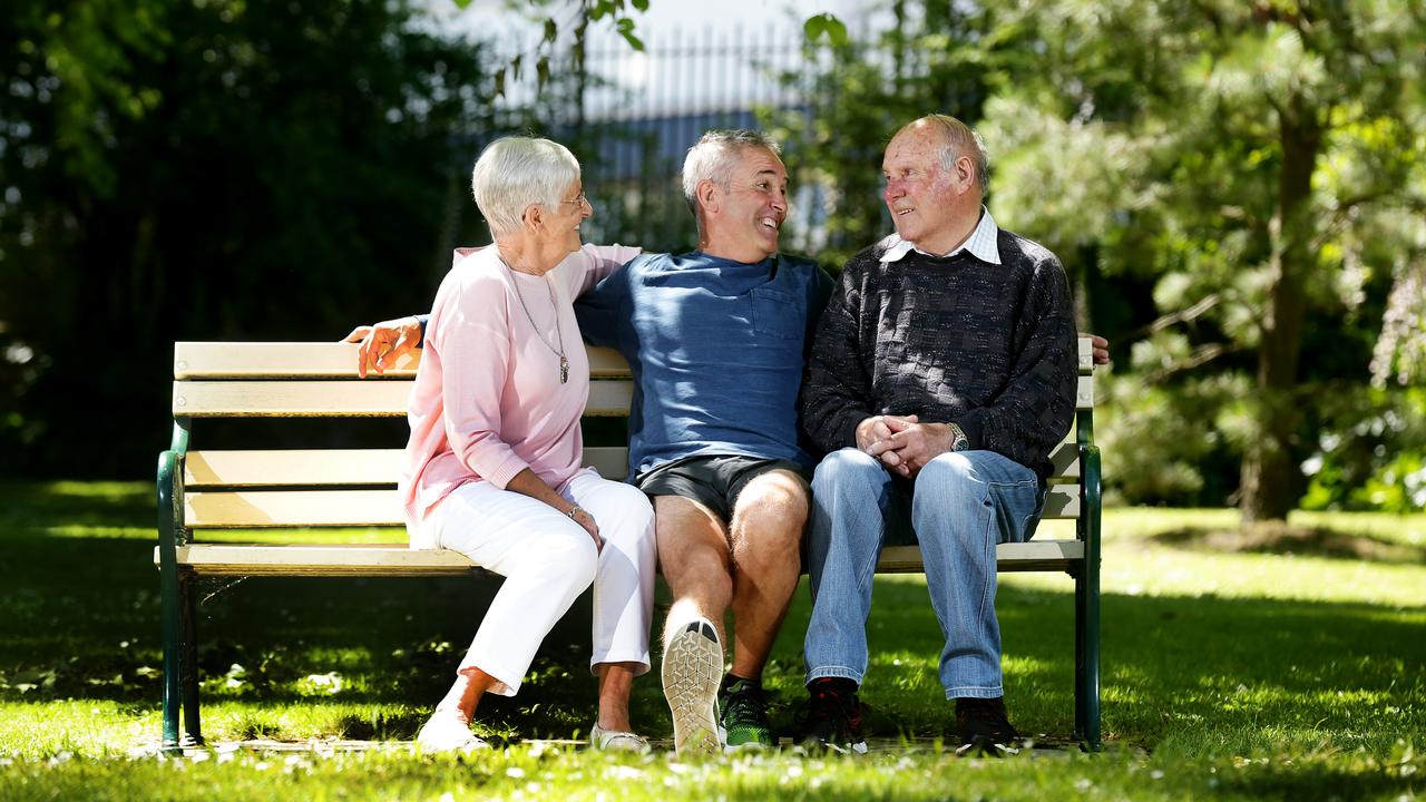 **** FOR Q WEEKEND ****** Brisbane Lions Coach Chris Fagan in Launceston Tasmania. Chris Fagan with his Parents, Beth and Austin. Pic Mark Calleja