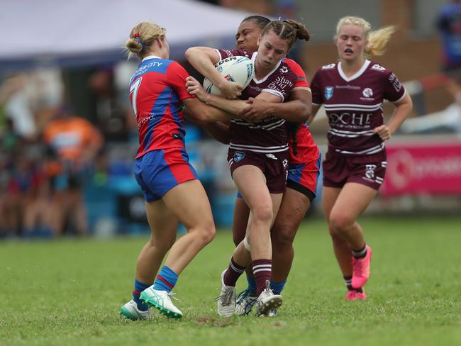 Chelsea Smyth and Manly claimed a key win over Canterbury. Picture: Sue Graham