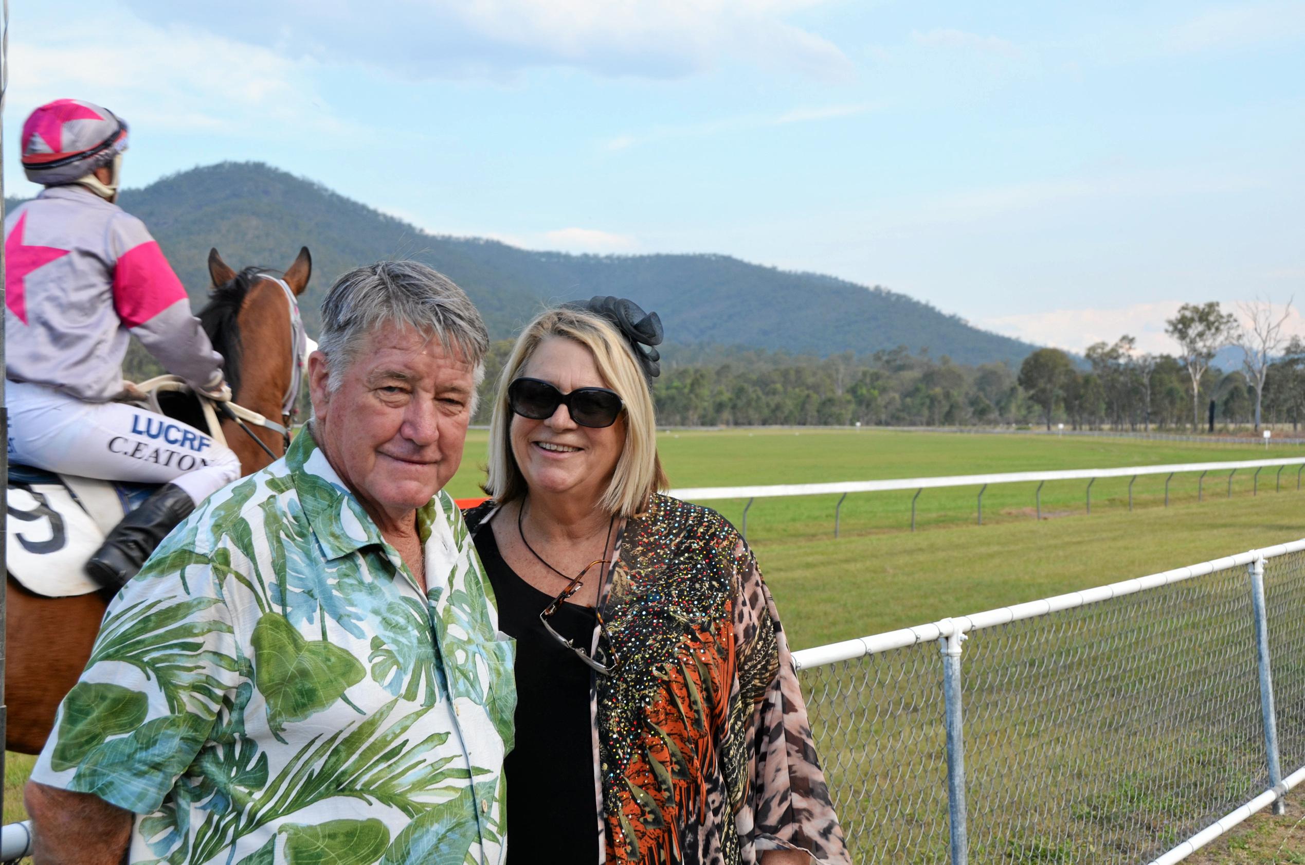 Sue and Dick Prior at the Mount Perry Races on November 17. Picture: Felicity Ripper