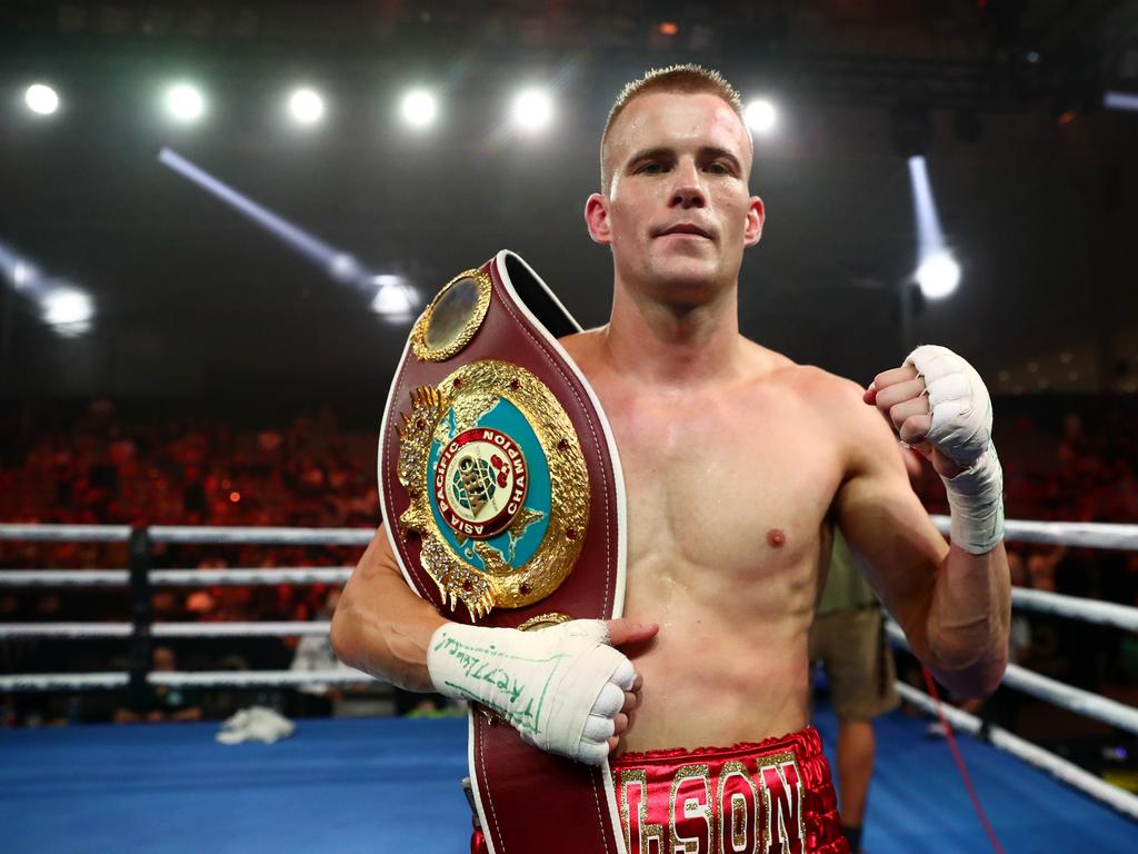 Wilson takes on Argentina’s Matias Rueda on Wednesday night at the Brisbane Convention and Exhibition Centre.
