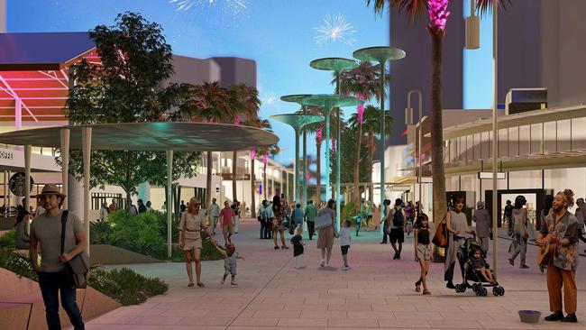 Artist impressions of the redevelopment and revamp of Cavill Mall in Surfers Paradise. Picture: Supplied by Gold Coast City Council.