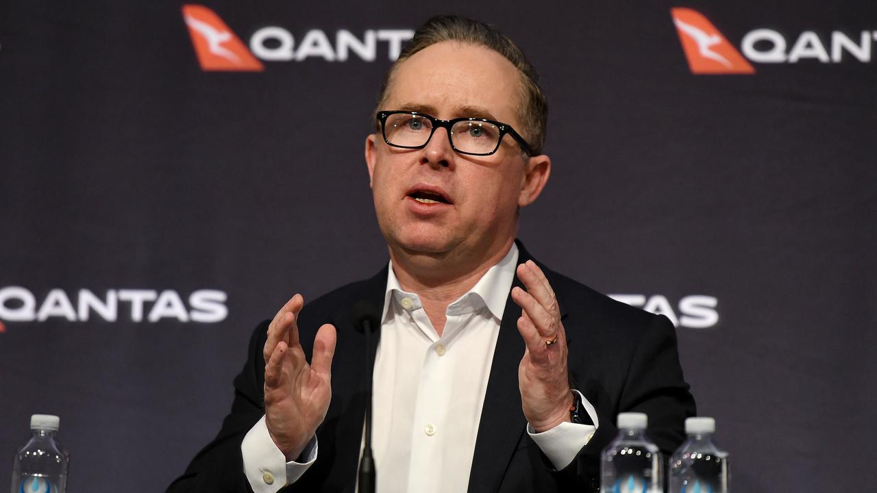 Qantas CEO Alan Joyce has called on National Cabinet to step in and regulate how and when borders open and close. Picture: Bianca De Marchi/AAP