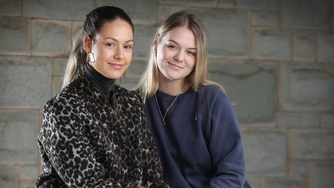 Nieces of Urrbrae crash victim Chief Superintendent Joanne Shanahan, Selena and Nadine Steiner, are fundraising to support other families who have lost loved ones who were police officers. Picture Dean Martin