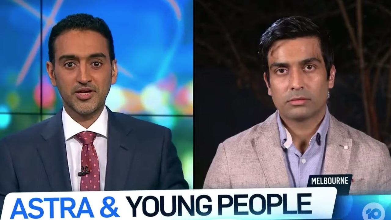 Sharma (right) said young Australians need to weight up the risks and benefits of AstraZeneca.