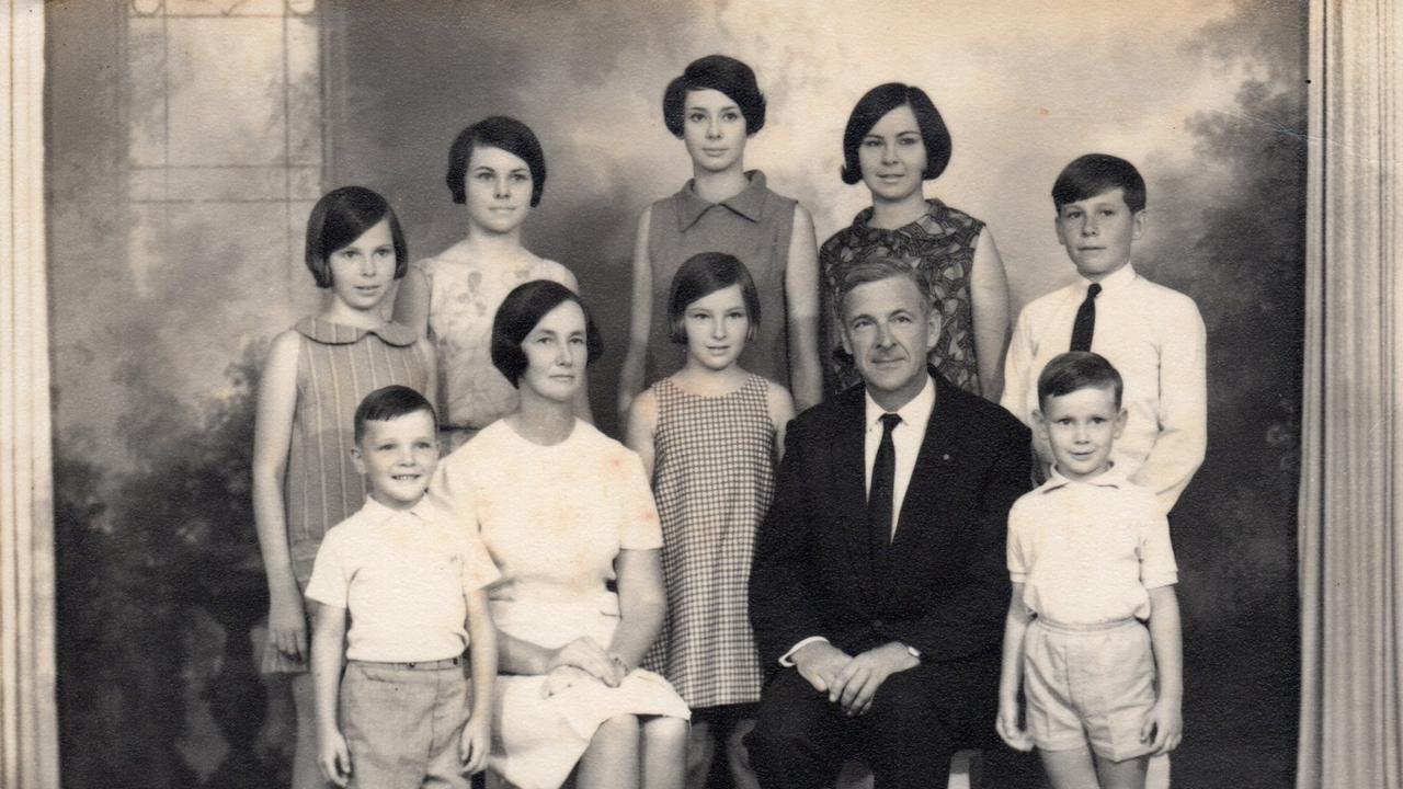 A portrait of Helen and Denis Foster with their eight children in 1968. Photo: Contributed