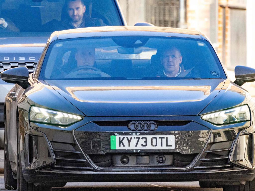 Britain's Prince William, Prince of Wales leaves the London Clinic after visiting his wife’s bedside. Picture: AFP