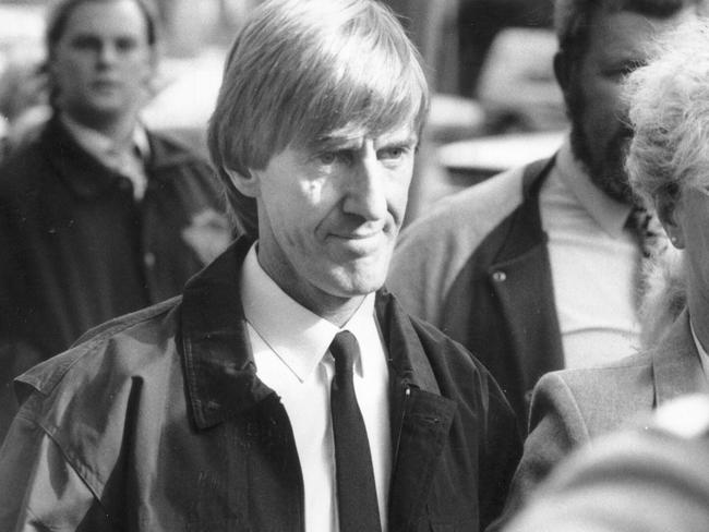 Former priest and convicted child sex offender Michael Glennon leaves court in 1992. Picture: Supplied