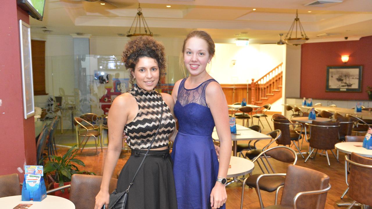 Izzy Wilmshurst and Emily Weatherall at the Grand Hotel, Goondoon Street, Gladstone. Photo Christopher Chan / The Observer