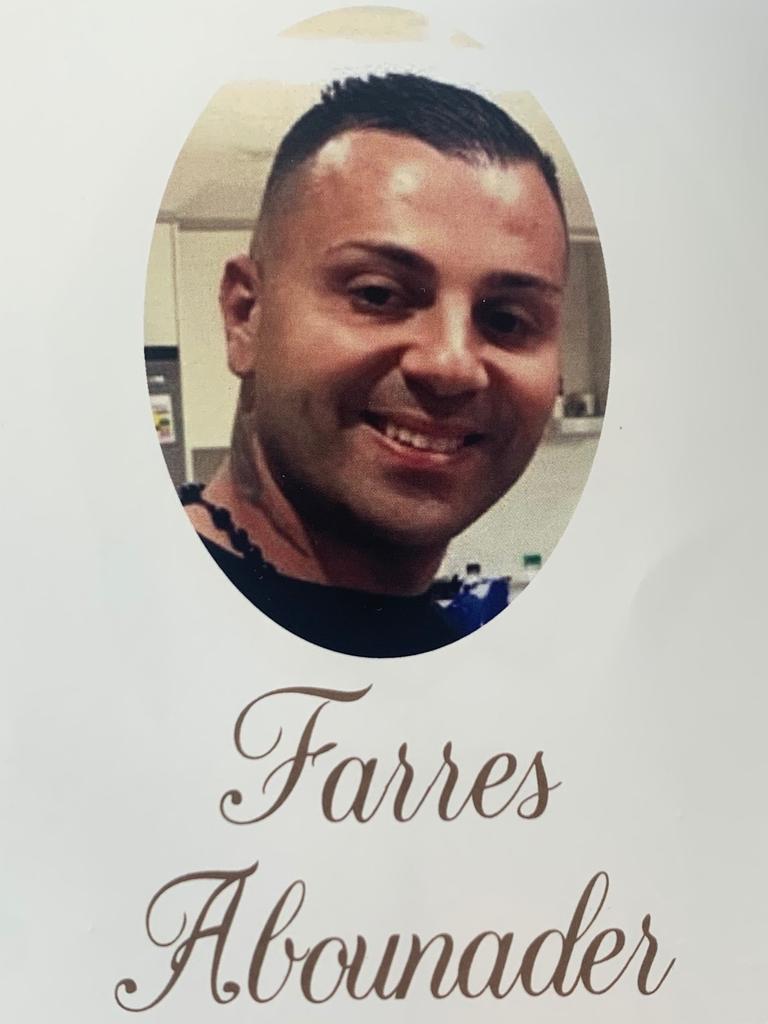 Bikie Fares Abounader was farewelled in Punchbowl after being, shot dead outside his Panania home.