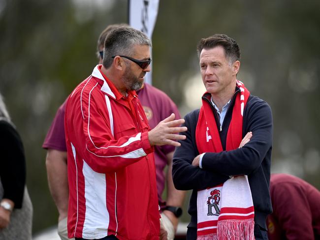 Premier Chris Minns watches the game. Picture: Jeremy Piper