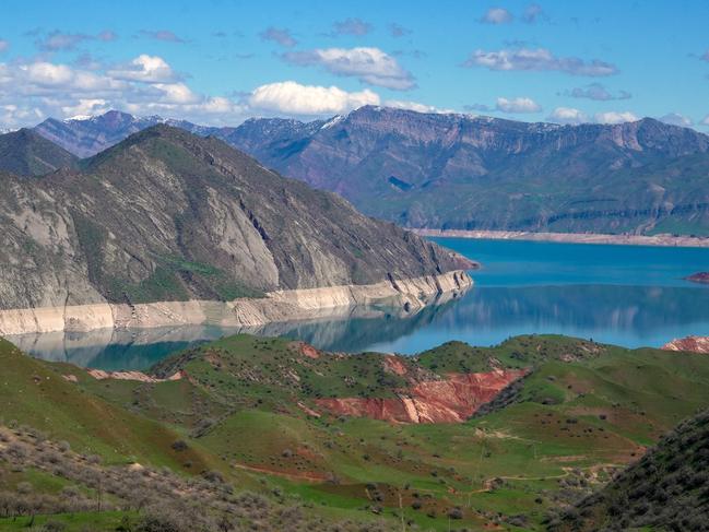 A view of the Nurek reservoir in Tajikistan on March 31, 2024. Picture: AFP