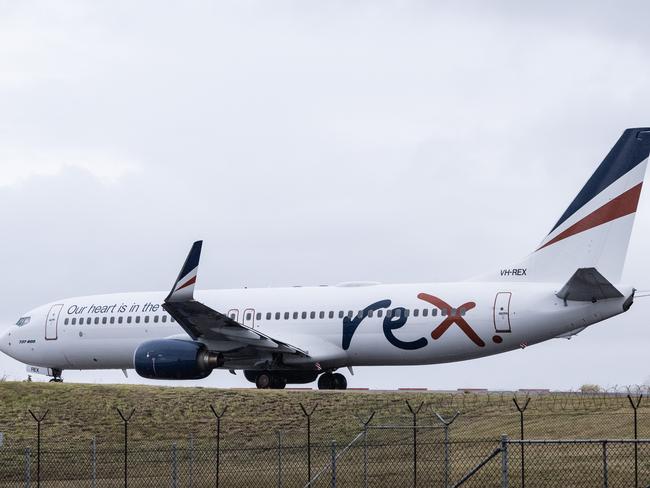 SYDNEY, AUSTRALIA - NewsWire Photos May 6, 2021: A Rex (Regional Express) aircraft taxiing at Sydney Airport.Picture: NCA NewsWire / James Gourley