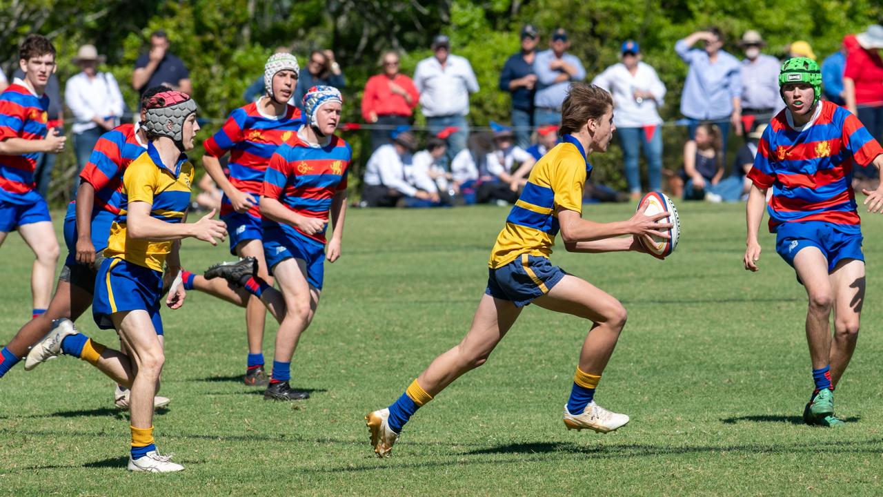 Downlands 16B vs TGS 16B. 2024 O'Callaghan Cup day at Downlands College. Photo by Nev Madsen