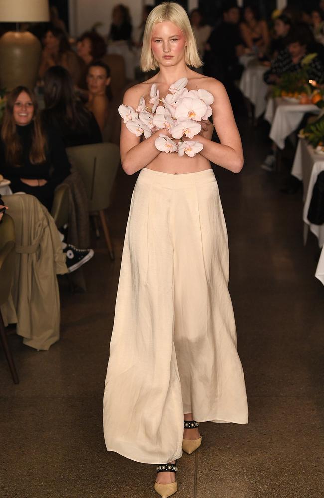 Auteur also offered up some flowers for some modesty. Picture: James Gourley/Getty Images