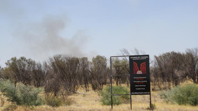 Standley Chasm, west of Alice Springs on Larapinta Dr, is shut as of January 31, 2025 due to a bushfire, with no reopening date set. Picture: Gera Kazakov