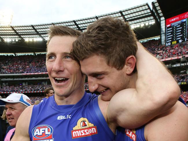 Dale Morris and Fletcher Roberts after the grand final.