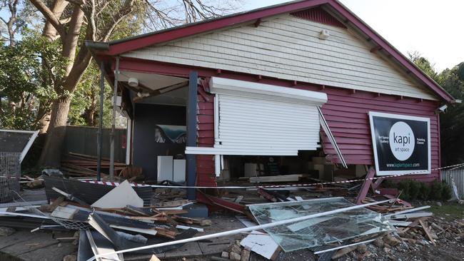 The business was destroyed after a stolen car ploughed in the Kalorama store. Picture: David Crosling