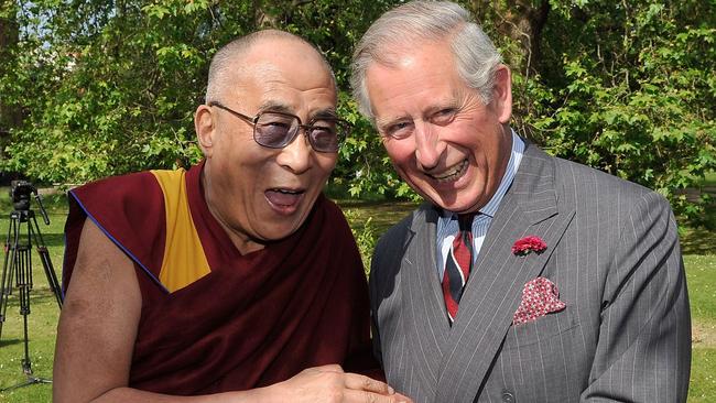 Prince Charles with Tibetan spiritual leader the Dalai Lama in 2012. Picture: AP