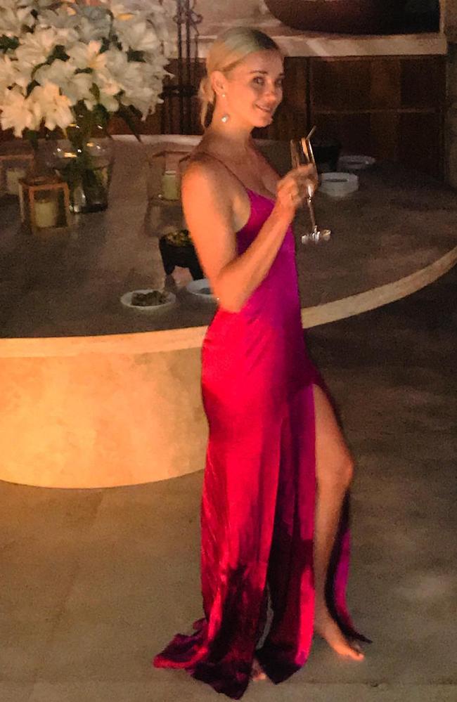 Jasmine at the rehearsal dinner the night before her wedding to Karl. Picture: Instagram @mikeybaruch