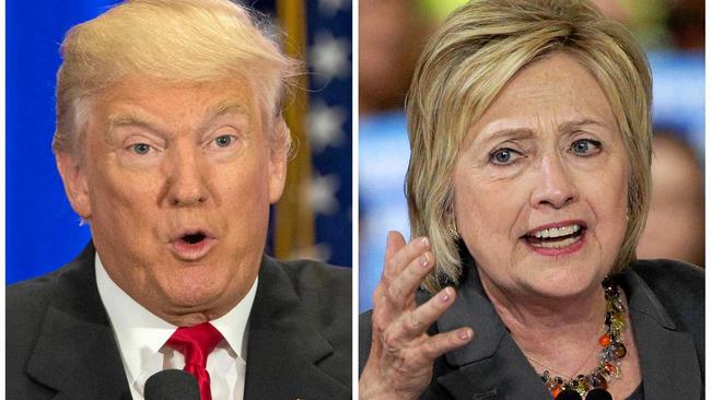 This photo combo of file images shows U.S. presidential candidates Donald Trump, left, and Hillary Clinton. Picture: Mary Altaffer and Chuck Burton