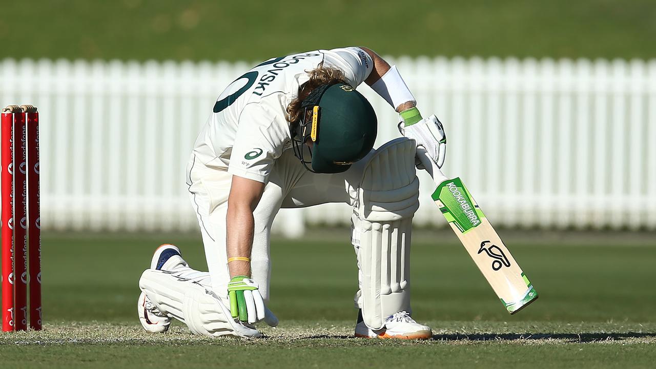 Will Pucovski was ruled out of the first Test after being struck on the head during Australia A’s clash with the Indian touring side.