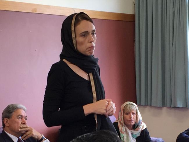 New Zealand Prime Minister Jacinda Ardern met with representatives of the Muslim community today. Picture: New Zealand Herald 