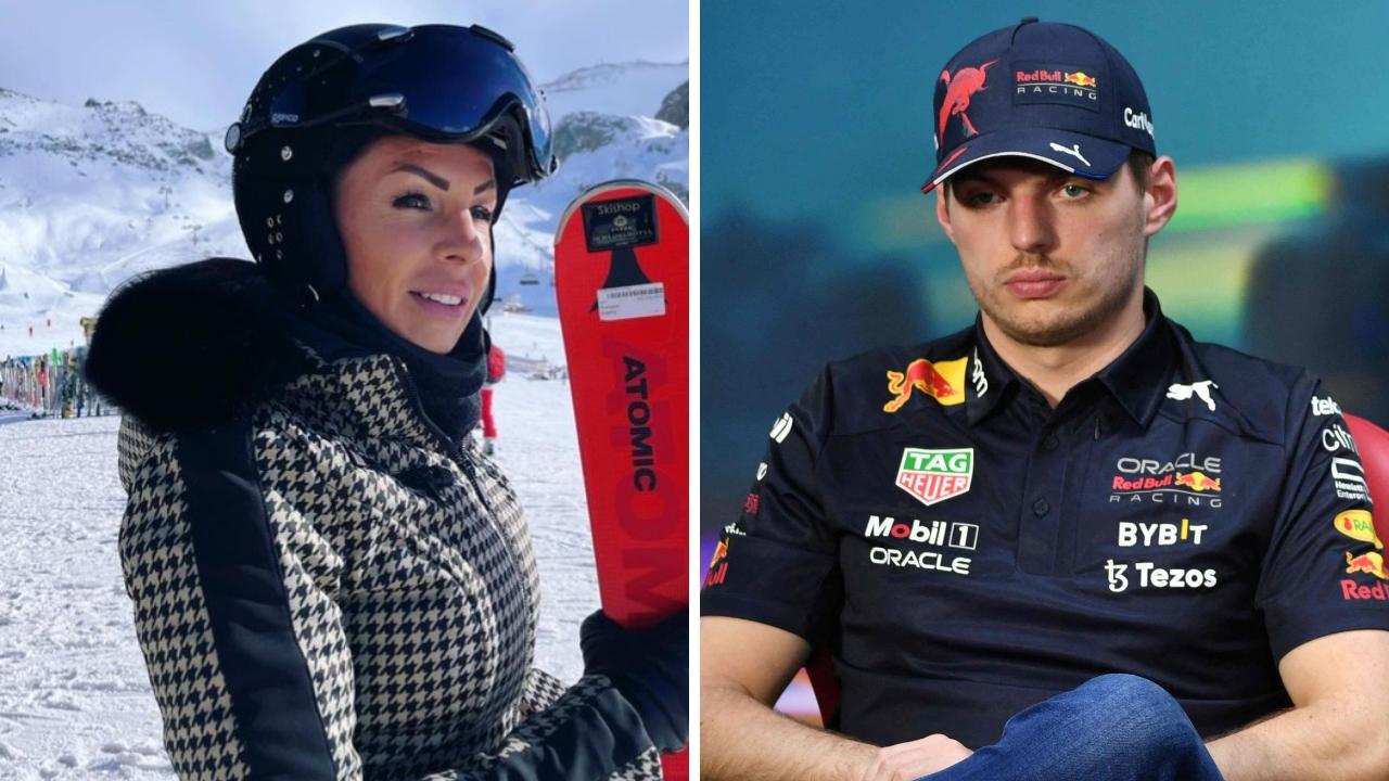 Sophie Kumpen and Max Verstappen. Photo: Instagram, @sophiekumpen and EVARISTO SA / AFP.