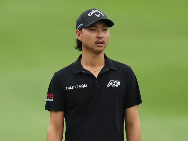 SYDNEY, AUSTRALIA - NOVEMBER 28: Min Woo Lee plays a practise round ahead of the ISPS HANDA Australian Open at The Lakes on November 28, 2023 in Sydney, Australia. (Photo by Matt King/Getty Images)