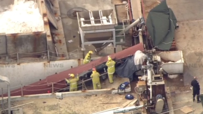 A Perth man has died after a tragic workplace accident with a conveyor belt at WA Salt Supply. Picture: 7 News