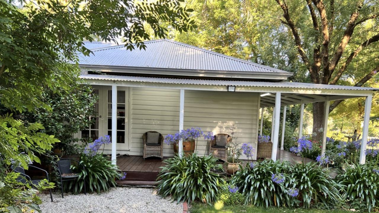 The two-bedroom home at Star Lane offers rustic charm and vineyard views in Victoria’s High Country.