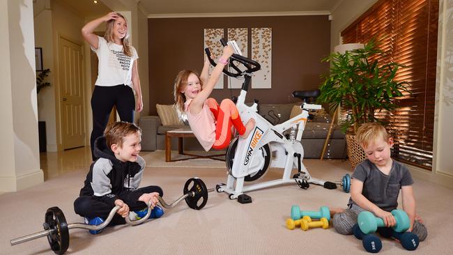 Mum Jenny Newton tried to keep her children away from the equipment. Picture: Nicki Connolly