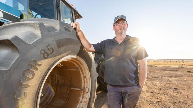 Andrew Zanker at his farm. Picture: Ben Clark