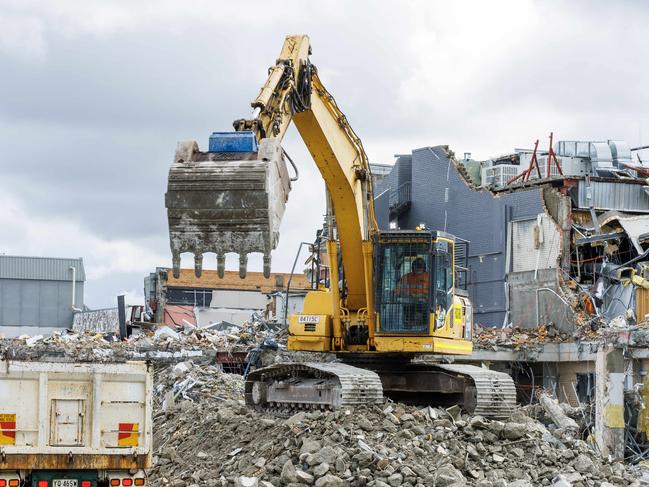 Ongoing demolition at Toombul Shopping centre. Picture Lachie Millard