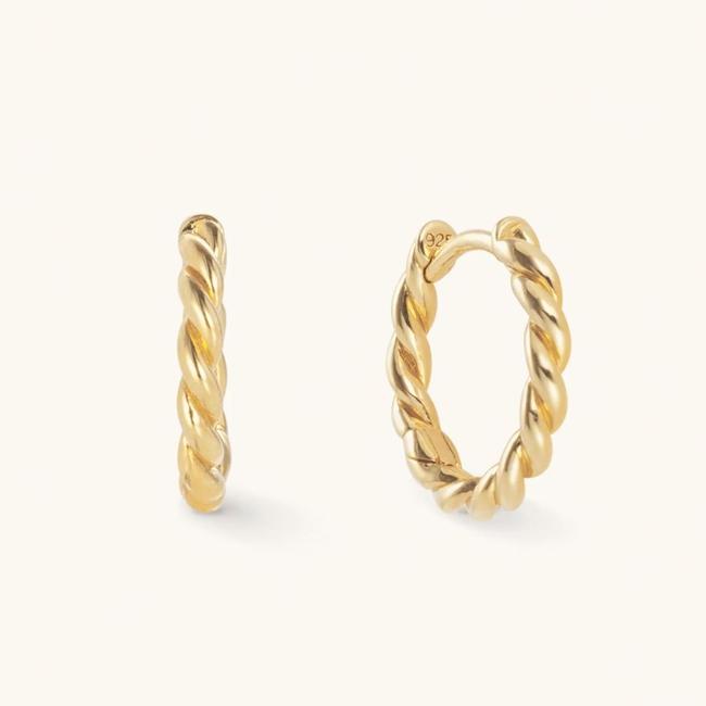 Spells of Love medium Twist 18k gold hoopsShop now for $116
