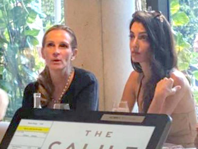 Julia Roberts with Amal Clooney at a Brisbane restaurant. Photo Supplied Instagram '