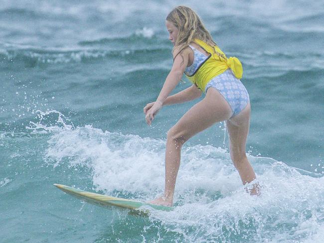 Early Saturday heats of The Burleigh Heads Boardriders Single Fin Festival. Picture: Glenn Campbell