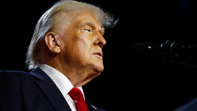 Donald Trump speaks during an election night event at the Palm Beach Convention Centre.