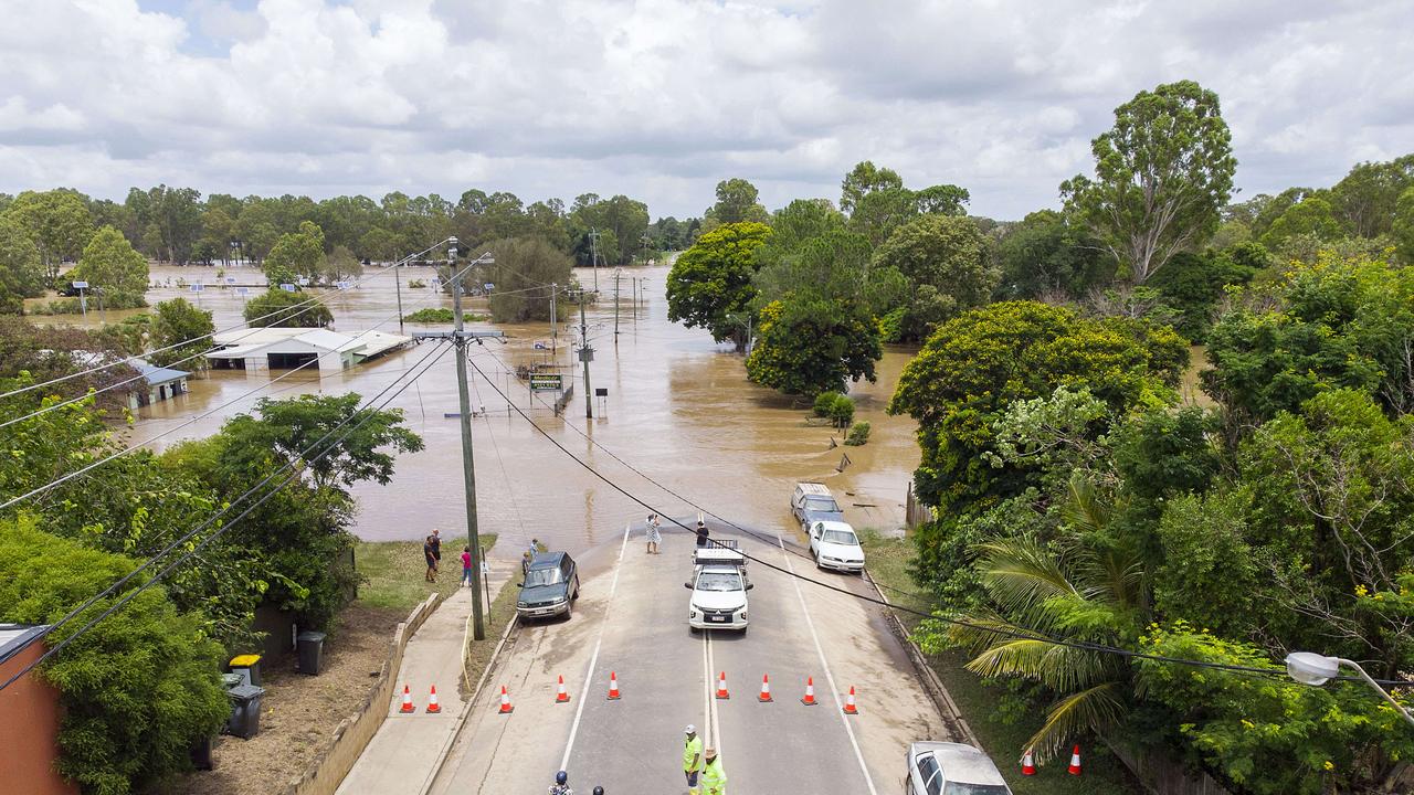 The Fraser Coast and communities of Maryborough and Gympie were hammered by intense rainfall, with the Maryborough CBD evacuated after flood waters breached the town’s levee. Pic John Wilson