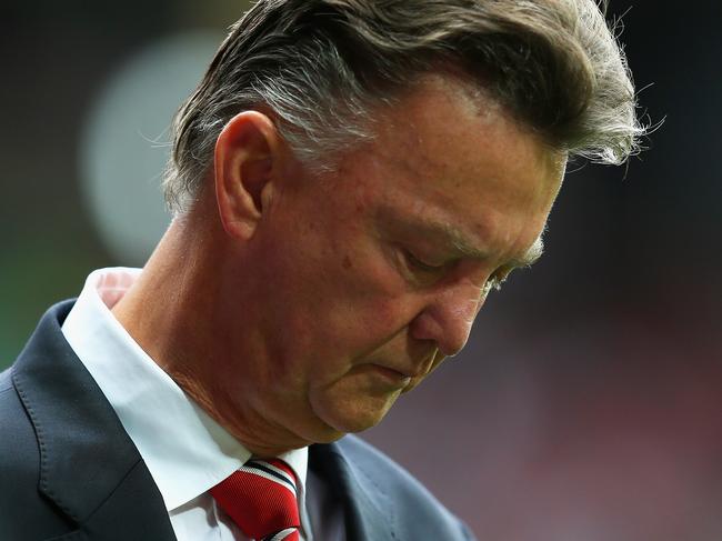 MANCHESTER, ENGLAND - AUGUST 16: Manchester United Manager Louis van Gaal looks on prior to the Barclays Premier League match between Manchester United and Swansea City at Old Trafford on August 16, 2014 in Manchester, England. (Photo by Alex Livesey/Getty Images)