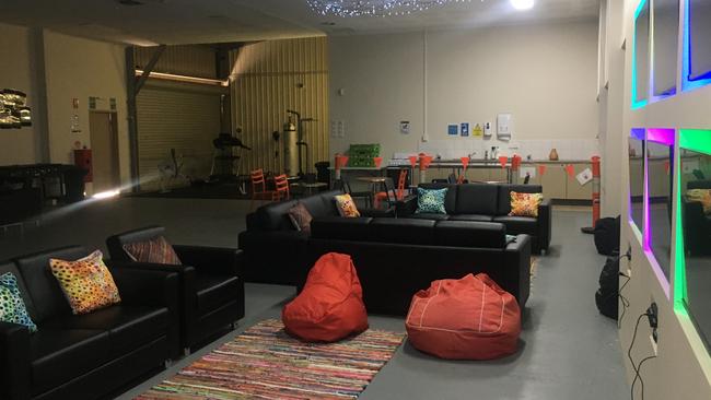 The rec room inside the 24-hour youth centre in Alice Springs