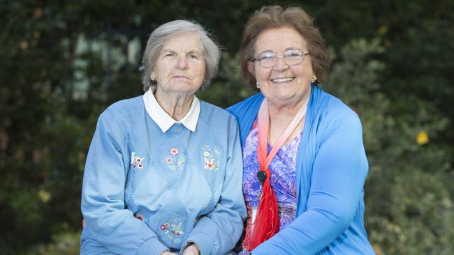 Kathleen Chantler and Elizabeth Winner have both notched up 30 years of volunteering at Liverpool Hospital. Picture: Melvyn Knipe