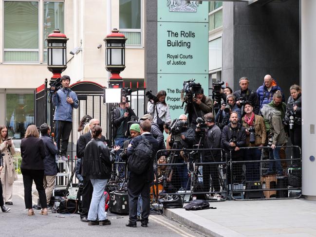 Members of the press wait for the Mirror Group Phone hacking trial at the Rolls Building at High Court on June 05, 2023 in London, England. Picture: Getty Images