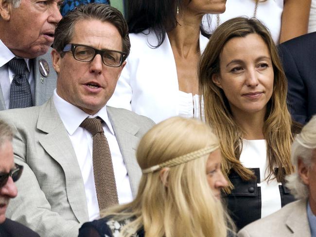 Parents ... Hugh Grant and Anna Eberstein. Picture: Splash News