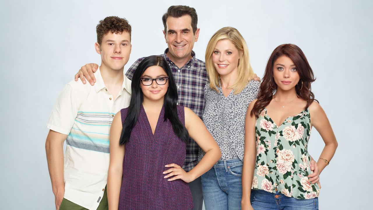 Nolan Gould, Ariel Winter, Ty Burrell, Julie Bowen and Sarah Hyland play the Dunphys in Seven's US comedy series, Modern Family. Picture: Supplied/Seven.