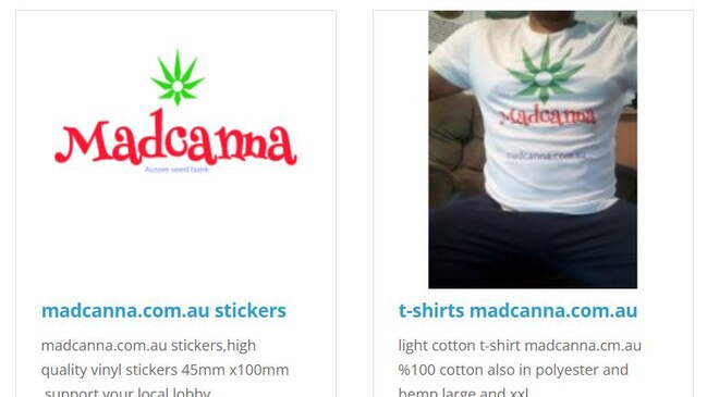 Mad Canna merchandise advertised online.