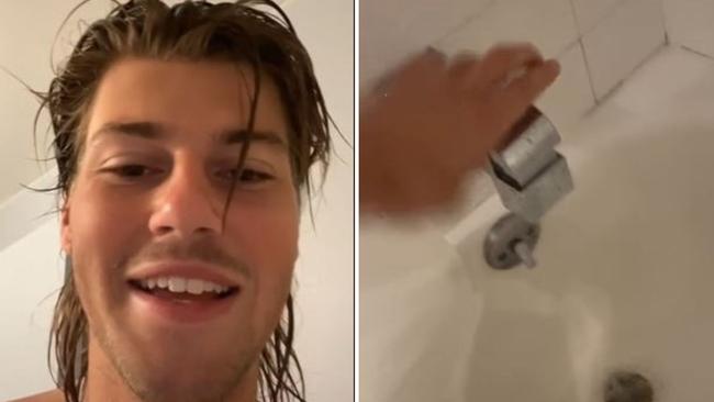 British-Australian singer-songwriter Ruel has cracked the code to what he describes as “the most f***ed” hotel bathroom feature Picture: TikTok / @oneruel